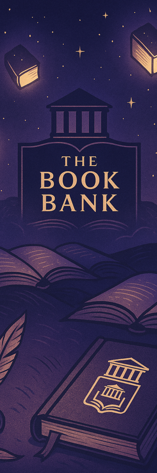 Midnight Library” Premium Bookmark – 350gsm Silk, Gloss-Laminated, Double-Sided