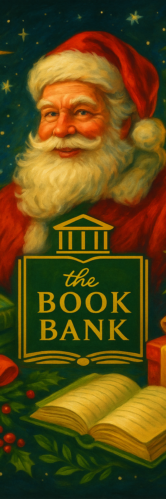 “Santa’s Storytime” Christmas Bookmark – 350gsm Silk, Gloss-Laminated, Double-Sided